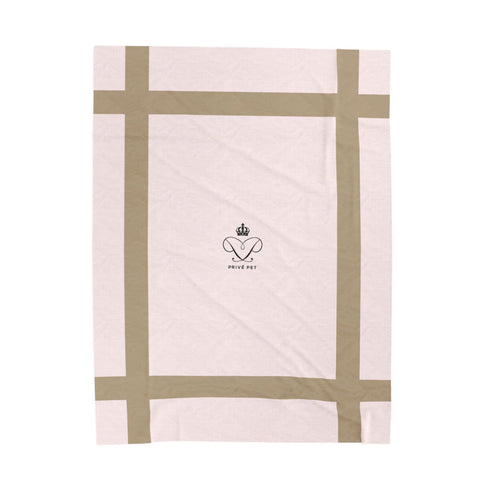 Blush Striped Velveteen Pet Throw Blanket