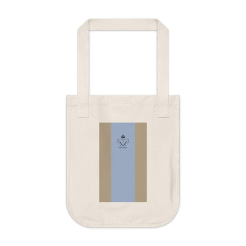 Striped Crest Organic Cotton Canvas Tote Bag