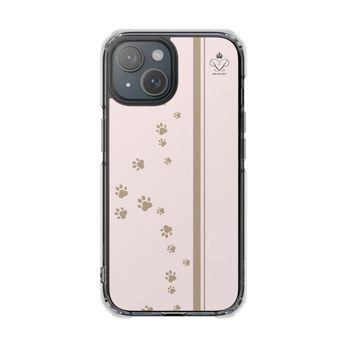 Privé Pet Blush Paw Print MagSafe® iPhone Case – Refined Minimalist Design