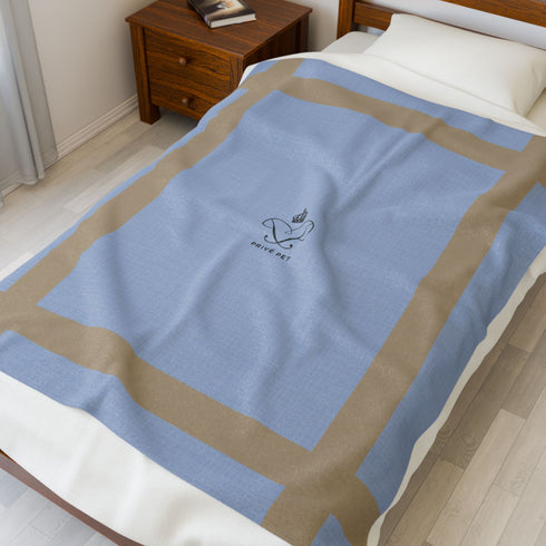Striped Velveteen Pet Throw Blanket