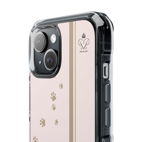 Privé Pet Blush Paw Print MagSafe® iPhone Case – Refined Minimalist Design
