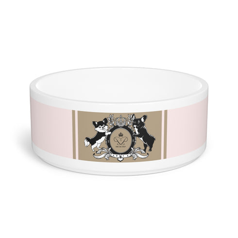 Privé Pet Signature Crest Ceramic Pet Bowl- 16oz