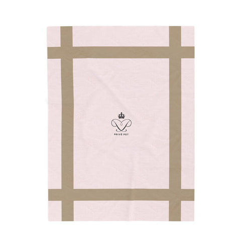 Blush Striped Velveteen Pet Throw Blanket