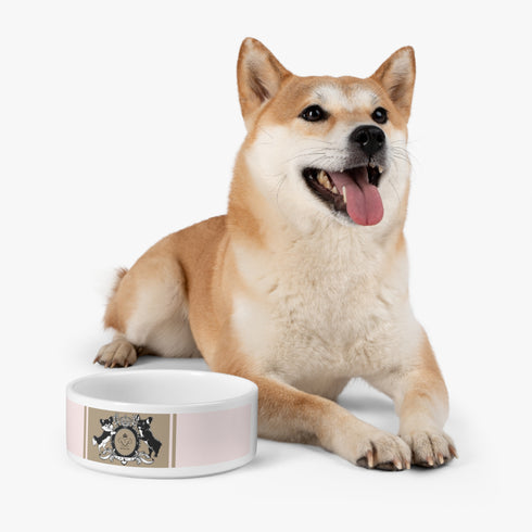 Privé Pet Signature Crest Ceramic Pet Bowl- 16oz