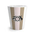 Privé Pet Signature Crest Latte Mug – 12oz Blush Stripe Ceramic Cup