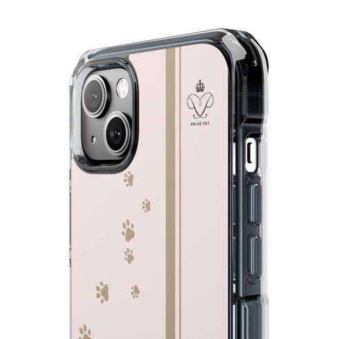 Privé Pet MagSafe® Compatible iPhone Case – Blush Paw Print